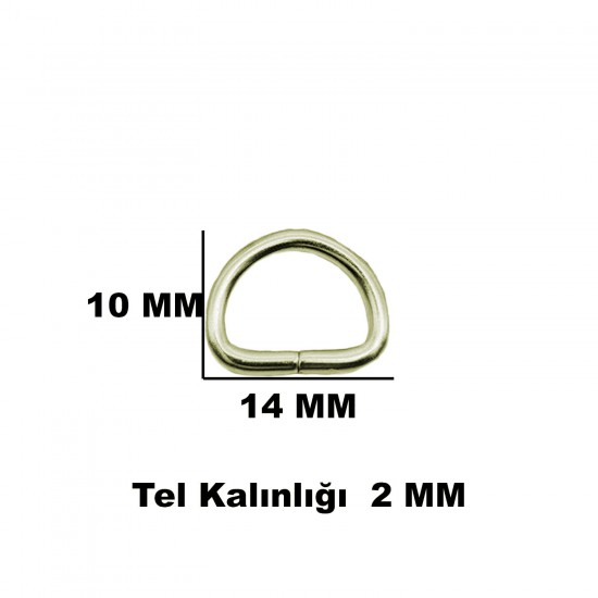 Anahtarlık Montaj Halkası D Çanta Bağlantı Halkası 14x10 MM (100 Adet)