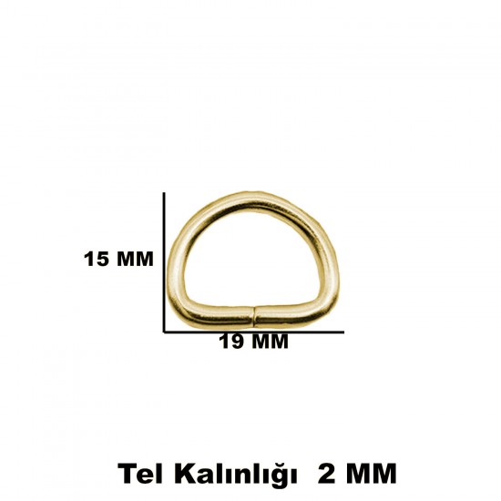 Anahtarlık Montaj Halkası D Çanta Bağlantı Halkası 19x15 MM (100 Adet)