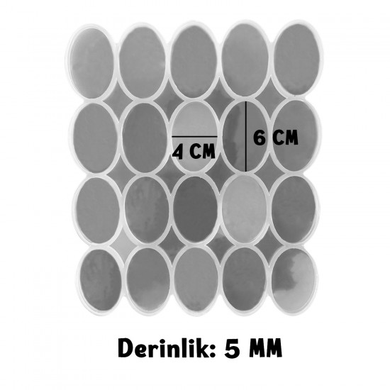 Epoksi Çoklu Silikon Kalıp Anahtarlık Kalıbı Oval Seri Döküm Kalıbı 4X6 CM 20 Li