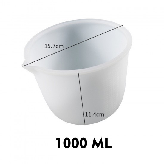 Epoksi Reçine Silikon Beaker Döküm Karıştırma Kabı Uçlu 1000 ML