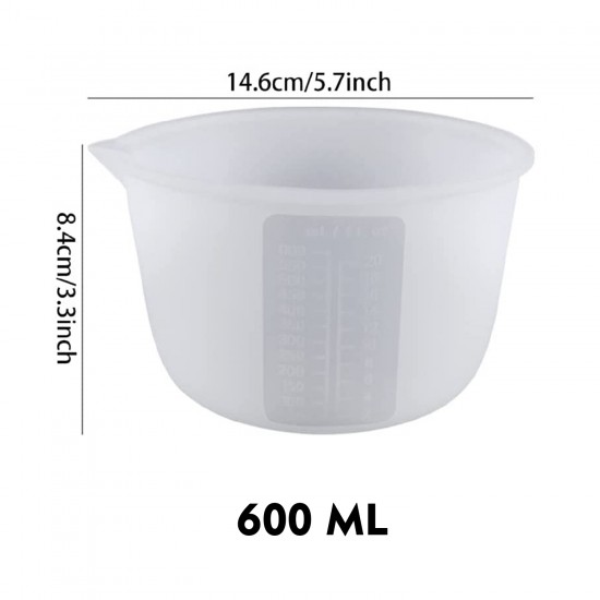 Epoksi Reçine Silikon Beaker Döküm Karıştırma Kabı Uçlu 600 ML