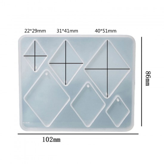 Epoksi Silikon Kalıp Çoklu Anahtarlık Geometrik Model Delikli Kolye Küpe Kalıbı