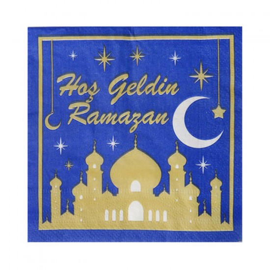 Hoşgeldin Ramazan Yazılı Kağıt Peçete 33X33 CM  (20 Adet)