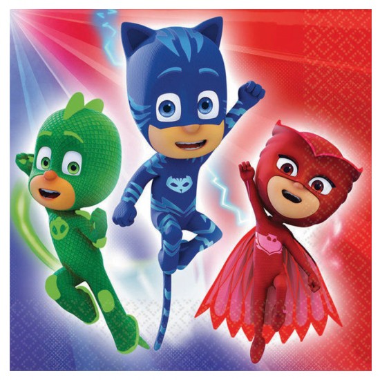 Pj Masks Temalı Kağıt Peçete 33X33 Cm (20 Adet)