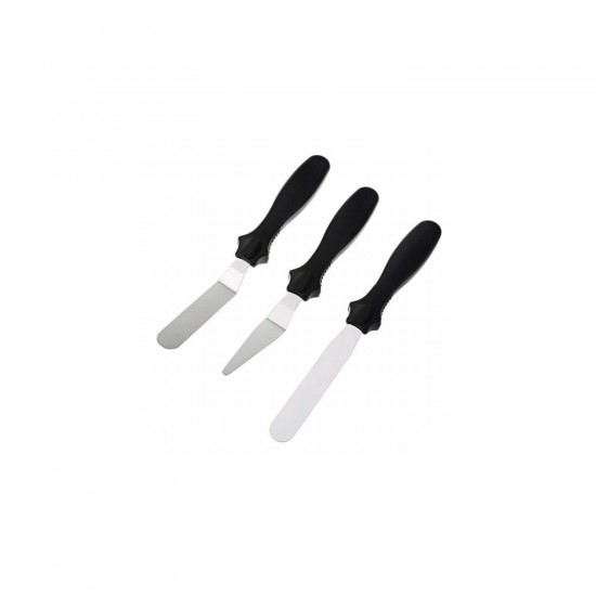 Paslanmaz Çelik Pasta Kek Spatulası Kazıyıcı 3 Lü Set B079