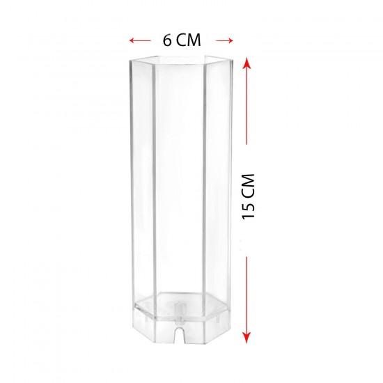 Poli Karbon Mum Kalıbı Altı Köşeli  15 CM 6239